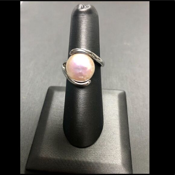 Honora white Pearl Ring Sterling Silver 925 size 6 - Picture 2 of 3